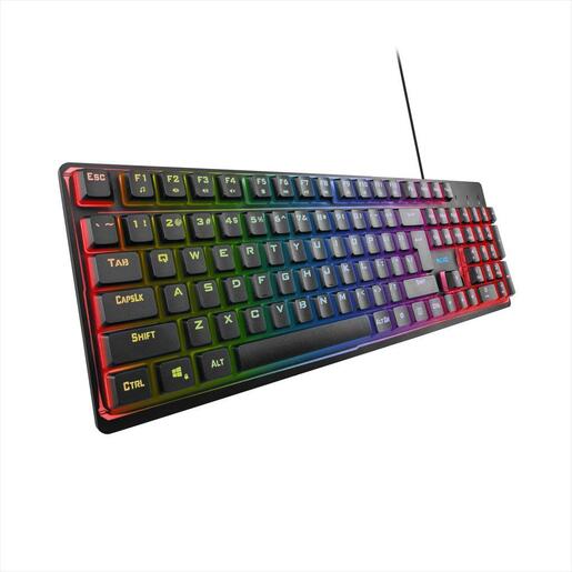 KEYBOARD WIRED USB NOXO FUSIONLIGHT, GAMING KEYBOARD, RAINBOW BACKLIGHT,ANTI-GHOSTING FOR MAIN KEYS,  BLACK