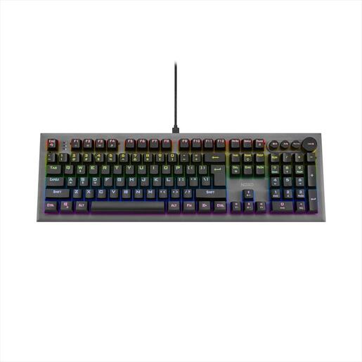 KEYBOARD MECHANICAL NOXO CONQUEROR, GAMING KEYBOARD TACTILE, USB, RAINBOW BACKLIGHT, MULTI-PURPOSE DIGITAL KNOBS, BACKLIGHT PRESETS