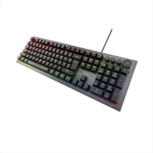 KEYBOARD MECHANICAL NOXO CONQUEROR, GAMING KEYBOARD TACTILE, USB, RAINBOW BACKLIGHT, MULTI-PURPOSE DIGITAL KNOBS, BACKLIGHT PRESETS