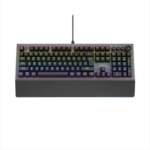 KEYBOARD MECHANICAL NOXO CONQUEROR, GAMING KEYBOARD TACTILE, USB, RAINBOW BACKLIGHT, MULTI-PURPOSE DIGITAL KNOBS, BACKLIGHT PRESETS