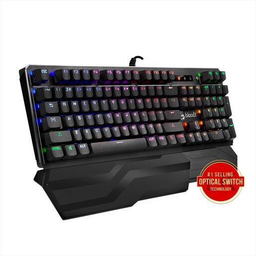 KEYBOARD MECHANICAL A4TECH Bloody Gaming B975 LK Optic brown switches RGB w/Detachable Wrist Rest , Black