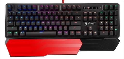 KEYBOARD MECHANICAL A4TECH Bloody Gaming B975 LK Optic brown switches RGB w/Detachable Wrist Rest , Black