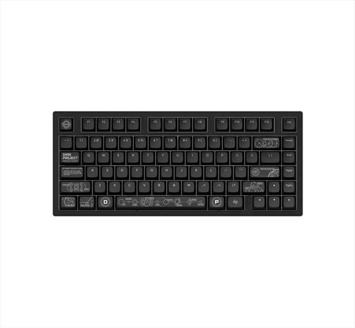 KEYBOARD MECHANICAL DARK PROJECT ALU81A TERRA NOVA Black HS RGB linear mechanical switches G3ms Moonstone- Pre-lubed, wireless (BT/2,4g),+4 switch ANSI layout