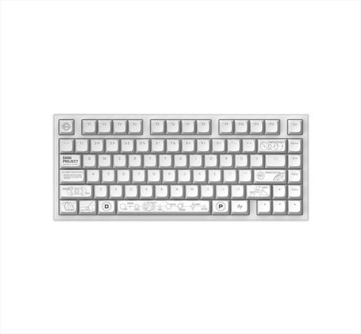 KEYBOARD MECHANICAL DARK PROJECT ALU81A TERRA NOVA WHITE HS RGB linear mechanical switches G3ms Moonstone- Pre-lubed, wireless (BT/2,4g),+4 switch ANSI layout