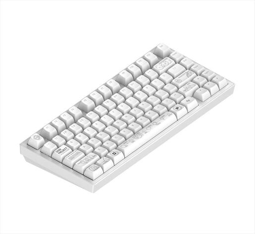 KEYBOARD MECHANICAL DARK PROJECT ALU81A TERRA NOVA WHITE HS RGB linear mechanical switches G3ms Moonstone- Pre-lubed, wireless (BT/2,4g),+4 switch ANSI layout
