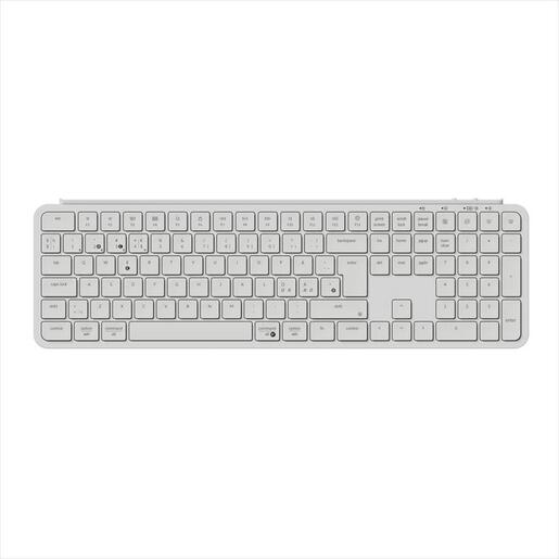 KEYBOARD WIRELESS KEYCHRON B6 PRO ULTRA SLIM Full Size Multi-Device (Wired, 2.4Ghz,Bluetooth), Ivory White, B6P-K8