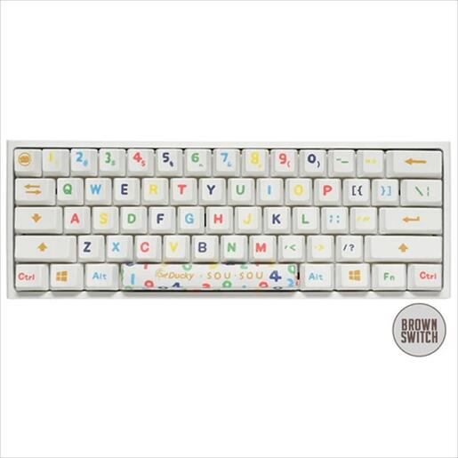KEYBOARD MECHANICAL DUCKY x SOU. SOU ONE 2 MINI  RGB 60% PBT Double-shot keycaps Cherry MX Brown, White, DKON2061ST-BUSPHWWTS2