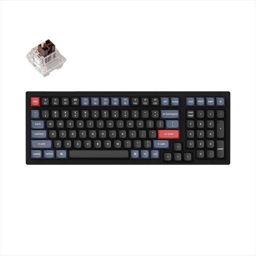 KEYBOARD MECHANICAL KEYCHRON K4 PRO QMK/VIA HS WHITE LED 96% Keychron K PRO Brown switch Multi-Device (Wired+Bluetooth), Black, K4P-G3