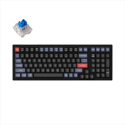 KEYBOARD MECHANICAL KEYCHRON K4 PRO QMK/VIA HS WHITE LED 96% Keychron K PRO Blue switch Multi-Device (Wired+Bluetooth), Black, K4P-G2