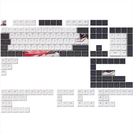 KEYBOARD MECHANICAL KEYCAPS DARK PROJECT KYOTO PBT ,(ANSI & ISO LAYUOT 177PCS), White/Gray, KS-1070
