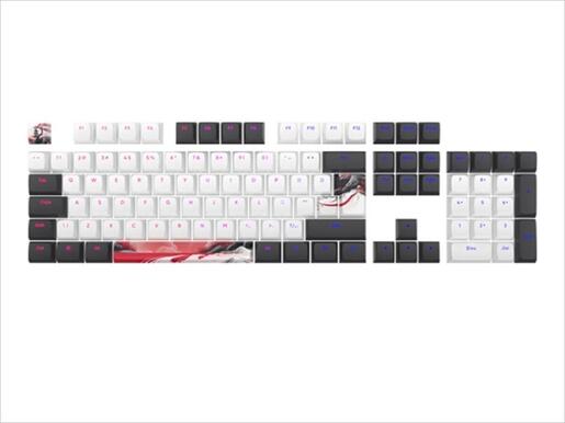 KEYBOARD MECHANICAL KEYCAPS DARK PROJECT KYOTO PBT ,(ANSI & ISO LAYUOT 177PCS), White/Gray, KS-1070