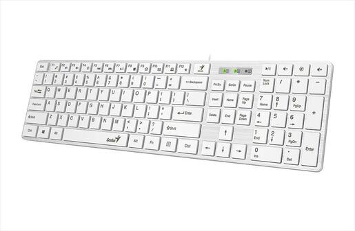 KEYBOARD WIRED USB GENIUS SLIM STAR 126 WHITE