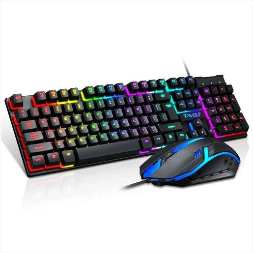 COMBO KEYBOARD AND MOUSE WIRED EXTRALINK GAMING TF200 RGB Illumination Black
