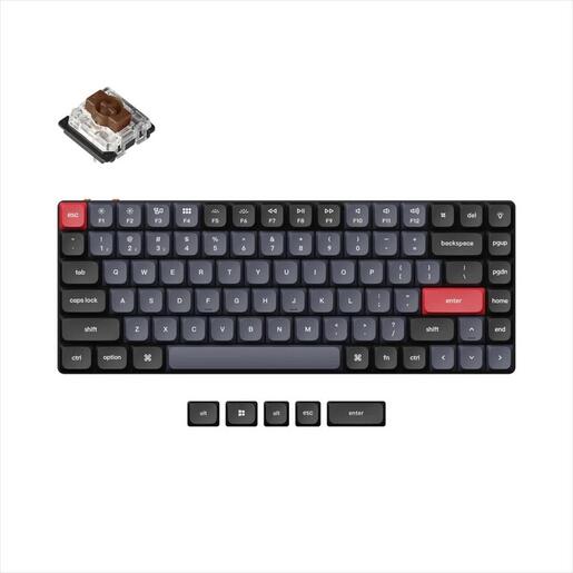 KEYBOARD MECHANICAL KEYCHRON K3 PRO QMK/VIA HS LP RGB LED 75% Gateron Brown switch Multi-Device (Wired+Bluetooth), Black, K3P-H3