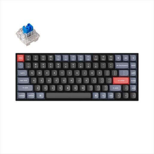 KEYBOARD MECHANICAL KEYCHRON K2 PRO QMK/VIA HS RGB LED 75% Keychron K PRO Blue switch Multi-Device (Wired+Bluetooth), Black, K2P-H2