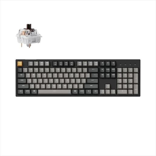 KEYBOARD MECHANICAL KEYCHRON C2 PRO QMK/VIA HS RGB LED FULL SIZE, Keychron K Pro Brown switch, Black, C2P-M3