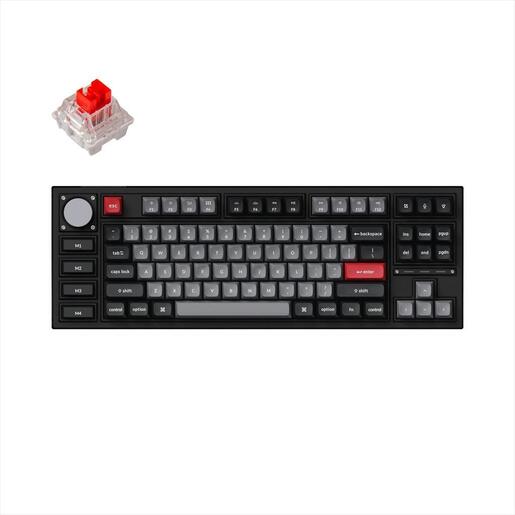 KEYBOARD MECHANICAL KEYCHRON Q3 PRO AL TKL RGB LED HS Keychron K Pro Red switch,w/Prog. knob & x4 Macro keys,w/BT,Carbon Black, Q3P-M1
