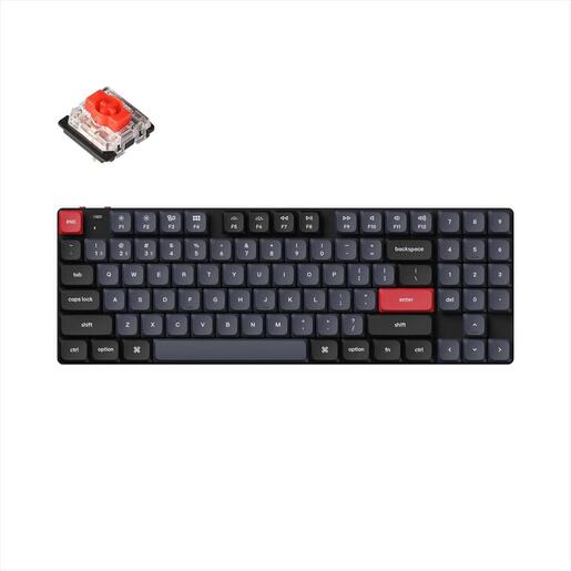 KEYBOARD MECHANICAL KEYCHRON K13 PRO QMK/VIA HS LP RGB LED 80% Gateron Red switch Multi-Device (Wired+Bluetooth), Black, K13P-H1