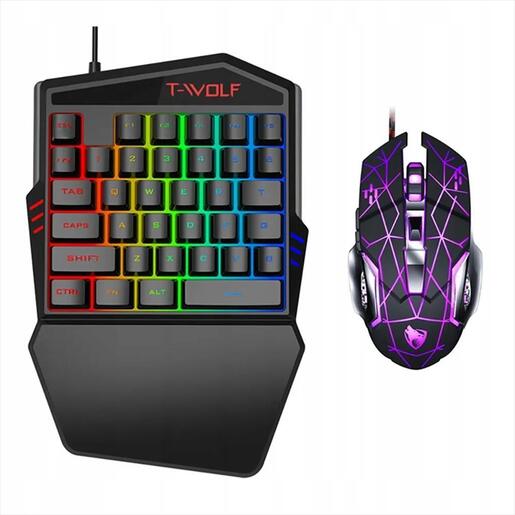 COMBO KEYPAD AND MOUSE WIRED EXTRALINK GAMING TF900 RGB Illumination Black