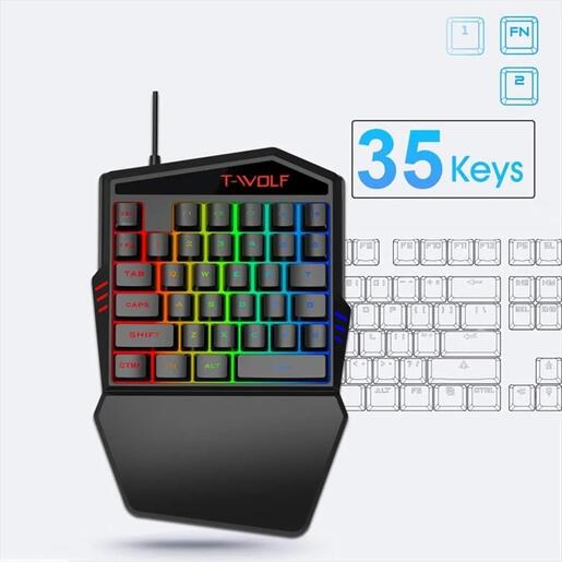 COMBO KEYPAD AND MOUSE WIRED EXTRALINK GAMING TF900 RGB Illumination Black