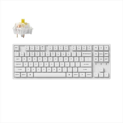 KEYBOARD MECHANICAL KEYCHRON K8 PRO QMK/VIA HS ALUMINIUM RGB LED TKL Keychron K pro Banana switch Multi-Device (Wired+Bluetooth), White, K8P-Q4