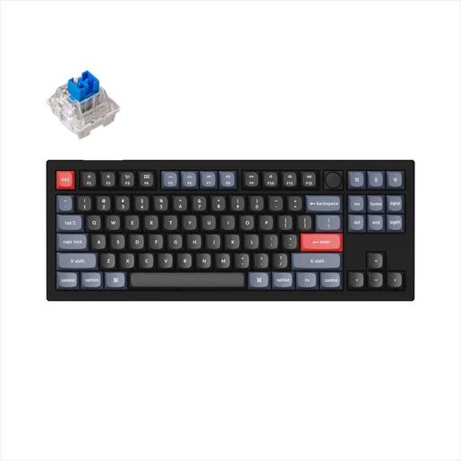 KEYBOARD MECHANICAL KEYCHRON V3 TKL QMK/VIA RGB Keychron K PRO Blue switch, Carbon Black (Non-Transparent), w/knob, V3-D2