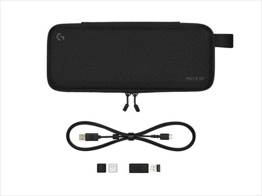 KEYBOARD WIRELESS LOGITECH PRO X 60 LIGHTSPEED RGB, 60%, Tactile GX Optical switch, Black, w/Bluetooth, 920-011911