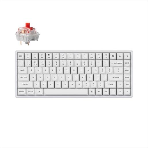 KEYBOARD MECHANICAL KEYCHRON K2 PRO QMK/VIA HS ALUMINIUM RGB LED 75% Keychron K Pro Red switch Multi-Device (Wired+Bluetooth), White, K2P-Q1