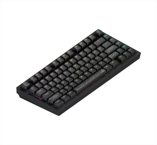 KEYBOARD MECHANICAL DARK PROJECT ALU81A TERRA NOSTRA BLACK HS RGB linear mechanical switches G3ms Moonstone- Pre-lubed, +4 switch, COILED CABLE ANSI layout