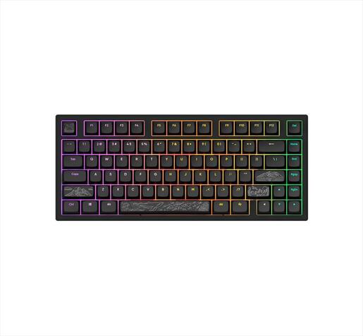 KEYBOARD MECHANICAL DARK PROJECT ALU81A TERRA NOSTRA BLACK HS RGB linear mechanical switches G3ms Moonstone- Pre-lubed, +4 switch, COILED CABLE ANSI layout