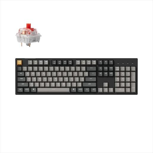 KEYBOARD MECHANICAL KEYCHRON C2 PRO QMK/VIA RGB LED FULL SIZE, Keychron K Pro Red switch, Black, C2P-L1