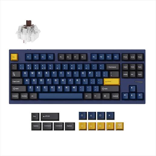 KEYBOARD MECHANICAL KEYCHRON LEMOKEY L4 QMK/VIA TKL, HS, AL FRAME, RGB, 2.4 GHz & BT, Keychron super Brown switch, Navy Blue, L4-J3
