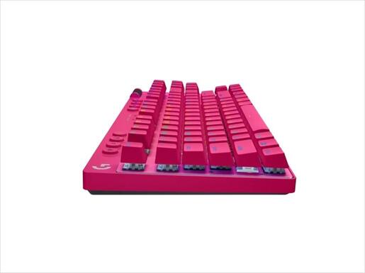 KEYBOARD MECHANICAL LOGITECH G PRO X MAGENTA LIGHTSPEED WIRELESS, TKL, RGB, TACTILE, w/Carrying case, 920-012159