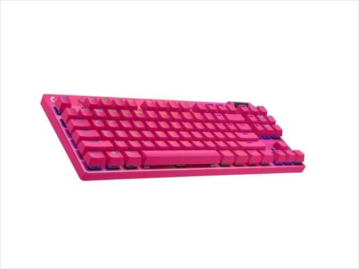 KEYBOARD MECHANICAL LOGITECH G PRO X MAGENTA LIGHTSPEED WIRELESS, TKL, RGB, TACTILE, w/Carrying case, 920-012159