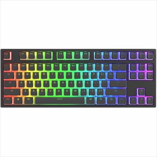 KEYBOARD MECHANICAL DARK PROJECT KD87A PUDDING BLACK TEAL TKL HS RGB linear switches Cap Teal, +3 switch ANSI layout