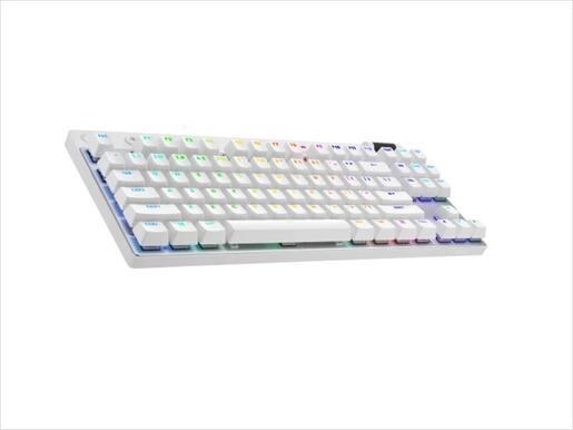 KEYBOARD MECHANICAL LOGITECH G PRO X WHITE LIGHTSPEED WIRELESS, TKL, RGB, TACTILE, w/Carrying case, 920-012148