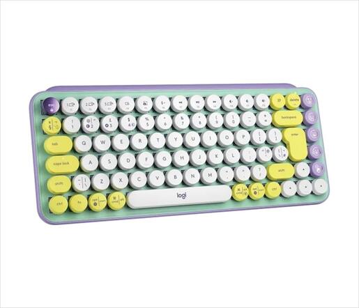 KEYBOARD MECHANICAL LOGITECH POP KEYS Brown Tactile switch w/Emoji, Logi Bolt w/Bluetooth Multi-device Daydream Mint 920-010736