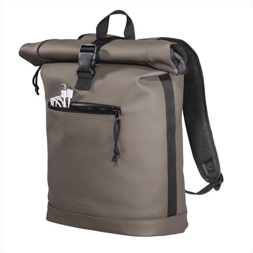 BAG HAMA "Merida" Roll-Top BACKPACK TAUPE 40cm (15,6" LAPTOP), 216494