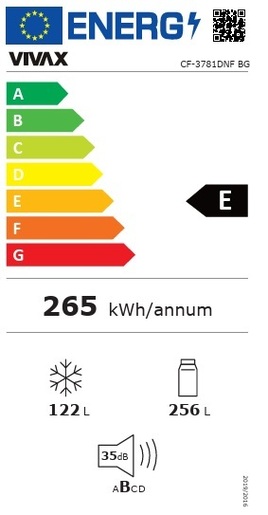 VIVAX HOME CF-3781DNF BG NO FROST фрижидер