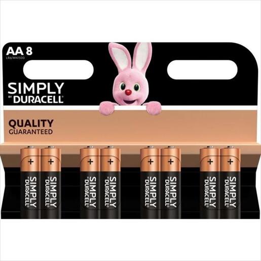 Battery DURACELL LR6 SIMPLY ALKALINE, 8xAA  1.5V 8pcs pack blister MN1500