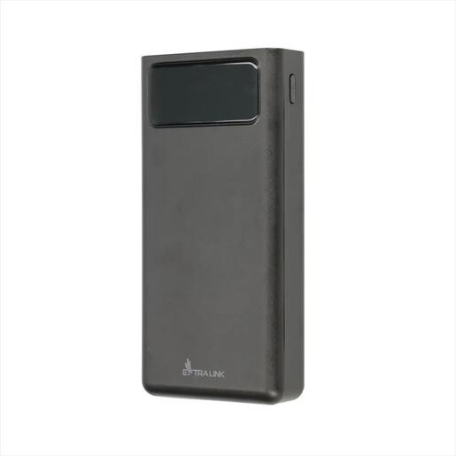 POWER BANK EXTRALINK EPB-112 30000mAh w/digital display, LED torch, x3 input (Micro-USB, USB-C, Lightning) /output( 4x USB-A), Black