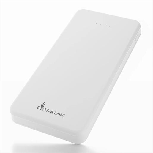POWER BANK EXTRALINK EPB-078W 10000mAh Dual input (Micro-USB, USB-C) /output( 2x USB-A), White