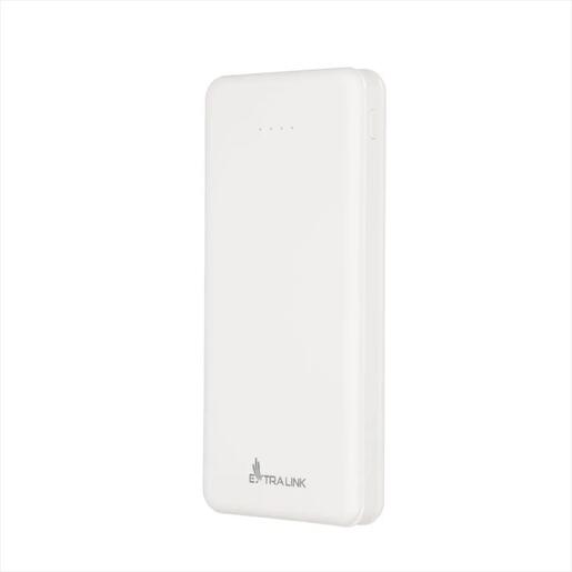 POWER BANK EXTRALINK EPB-078W 10000mAh Dual input (Micro-USB, USB-C) /output( 2x USB-A), White