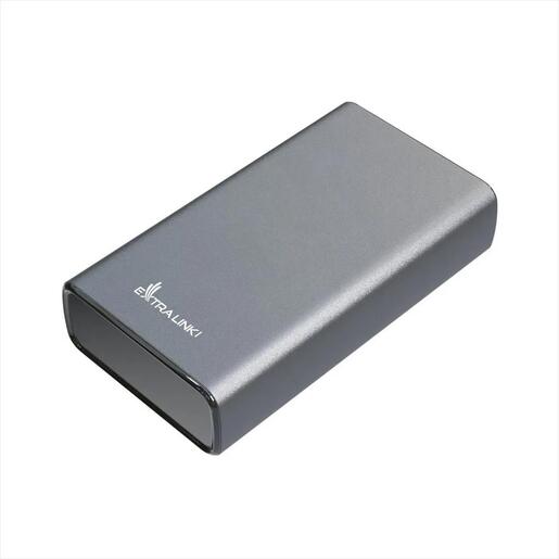 POWER BANK EXTRALINK EPB-126 20000mAh (45W Fast charge)  w/digital display, input (USB-C) /output(USB-A), Silver