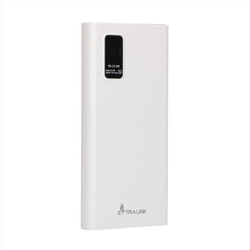 POWER BANK EXTRALINK EPB-067W 10000mAh (22.5W Fast charge)   w/digital display Dual input (Micro-USB, USB-C) /output( 2x USB-A, USB-C), White
