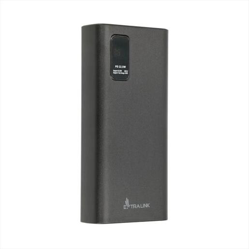 POWER BANK EXTRALINK EPB-068 20000mAh (22.5W Fast charge) w/digital display Dual input (Micro-USB, USB-C) /output( 2x USB-A, USB-C), Black