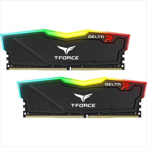 RAM DDR4 16GB(2x8GB) 3200MHz CL16 TEAM GROUP T-FORCE DELTA RGB, TF3D416G3200HC16CDC01 black