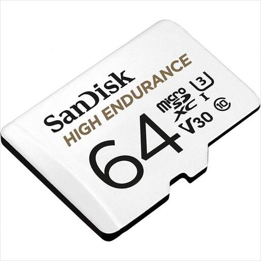 MEMORY CARD SANDISK High Endurance MICRO-SDXC UHS-I 64GB A1C10 w/adapter 100mb/s SDSQQNR-064G-GN6IA