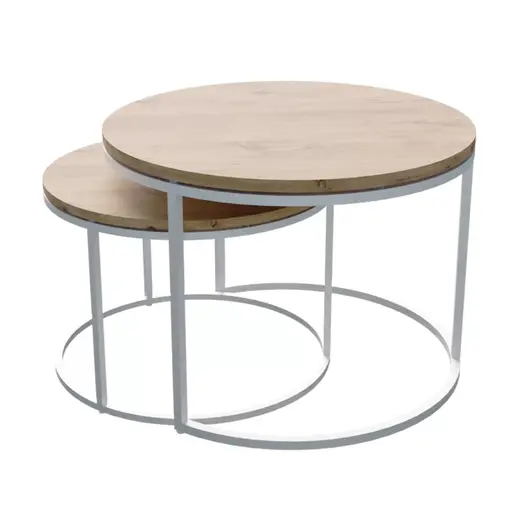 321-000111 Сет клуб маси Solme Бела-Природно дрво