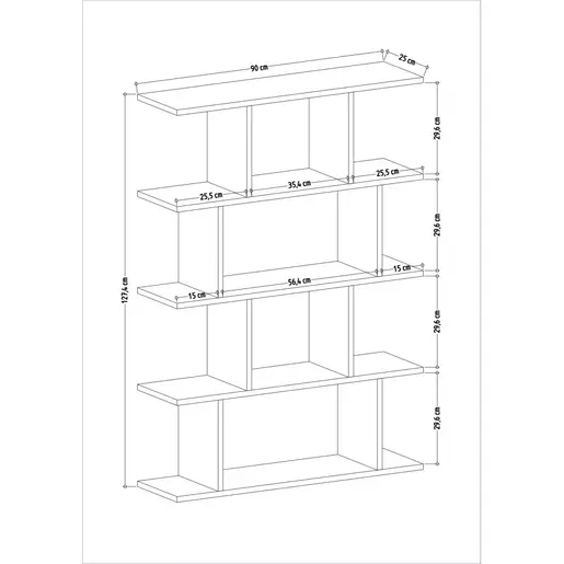 935CMN1131 Полица Harmon - Anthracite, White